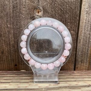 Rose Quartz Crystal Handmade Beaded Bracelet Quartz Stone